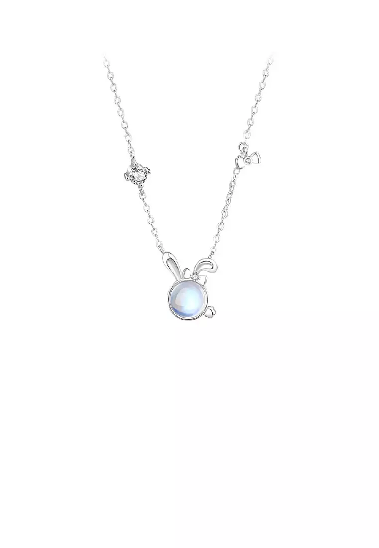 White gold moonstone clearance pendant
