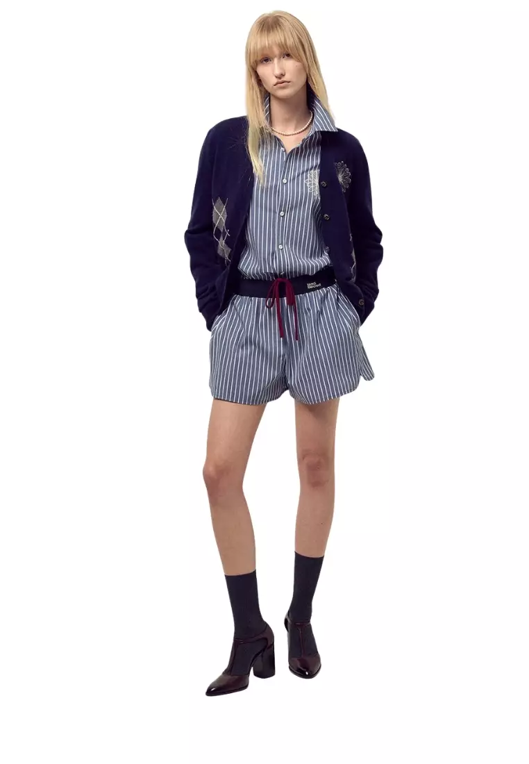 Cotton Shirt Stripe - Navy Ivory