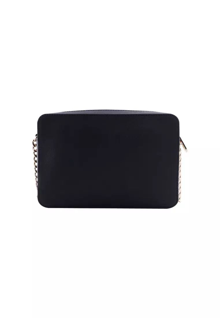 Jet Set Large Saffiano Leather Crossbody Bag In Black 35T8GTTC9L