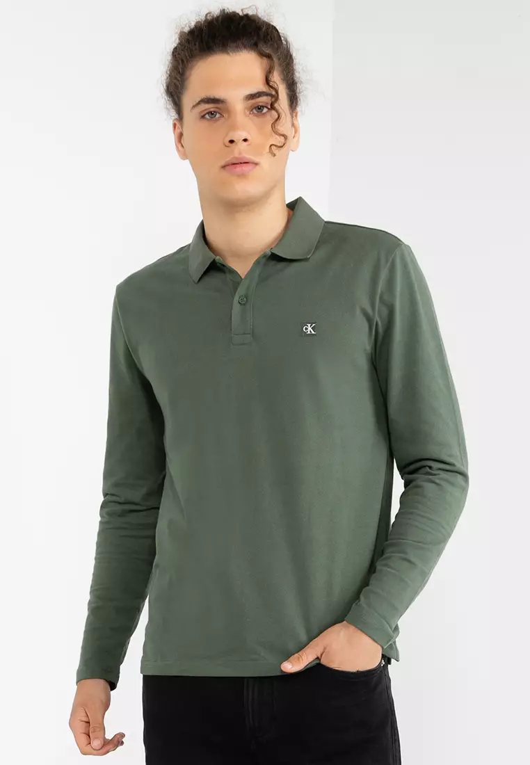 Buy Calvin Klein Monogram Long Sleeve Regular Polo Calvin Klein