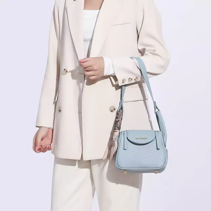 BLLE ROWN Tas Wanita Bentuk Bantal Tas Bahu Tas Selempang Wanita Model Terbaru BR6001-Blue