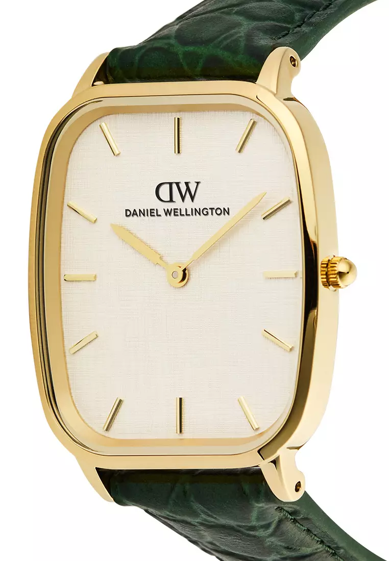Marlon Croc Green Belly Linen Off-White Gold - Men Watch Stainless Steel Leather Strap DW Official Authentic Original