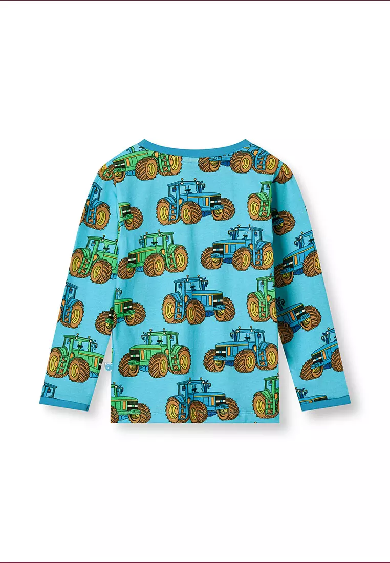 Long-sleeved top with tractors