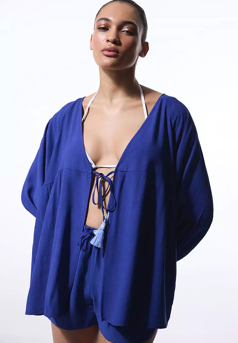 Freya Crinkle V-Neck Midi Kimono