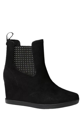 Twenty Eight Shoes black Vintage Wedge Rain Boots VR52 CB354SH728004AGS_1
