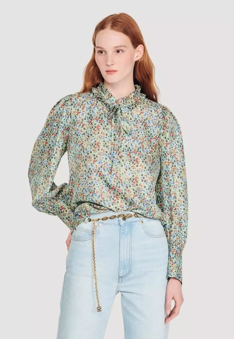 Buy Sandro Flowing Blouse With Liberty Flower Print Online