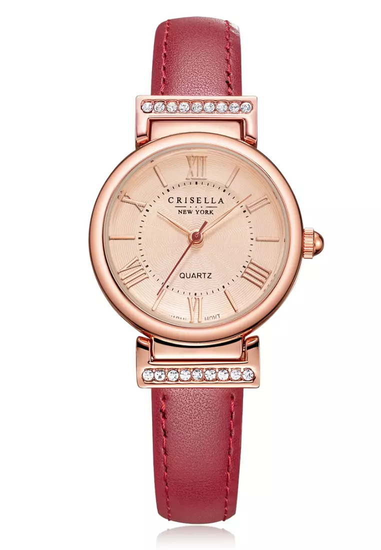 Crisella ELEGANT VINTAGE DESIGN LADIES LEATHER WATCH 2024 Buy