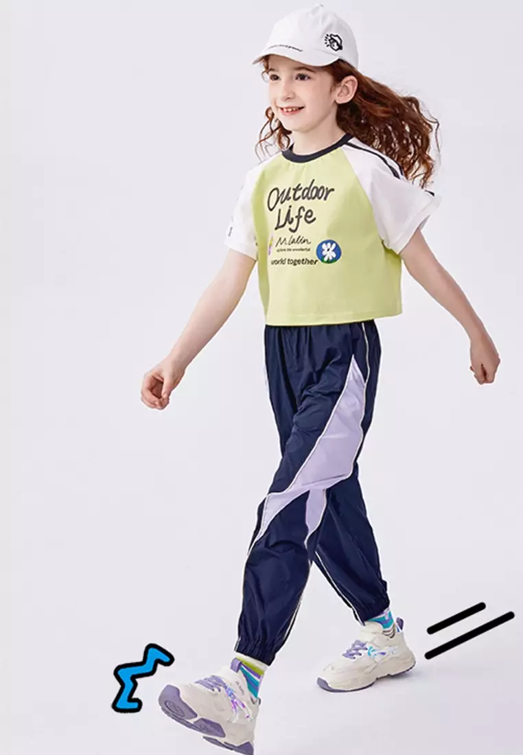 马拉丁中性梭织长裤藏青色夏季男裤女裤