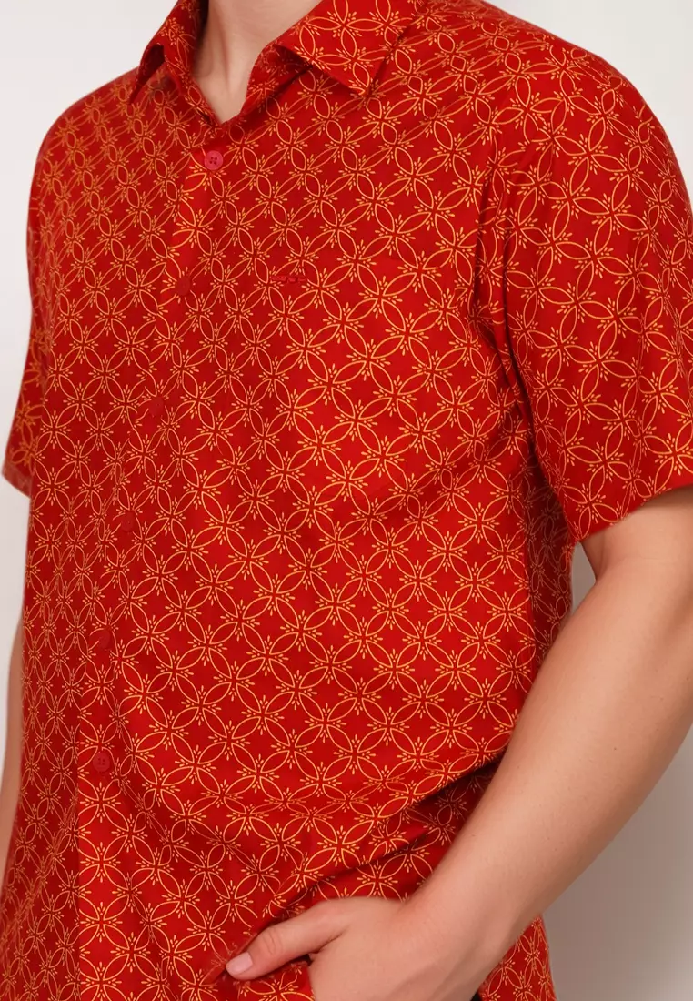 Crocodile PICO | Shirt Kemeja Pria Premium Branded | Relax Fit | Katun art 2053 Red