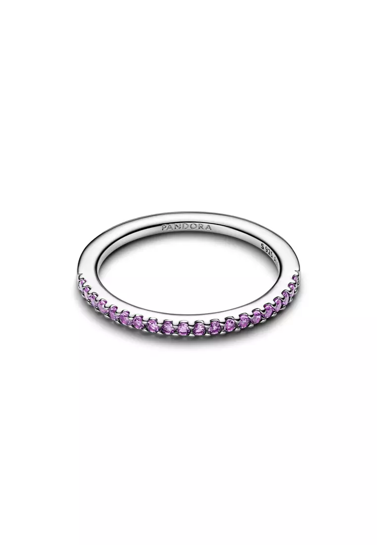 Pandora Sparkling Purple Half-Eternity Band Ring