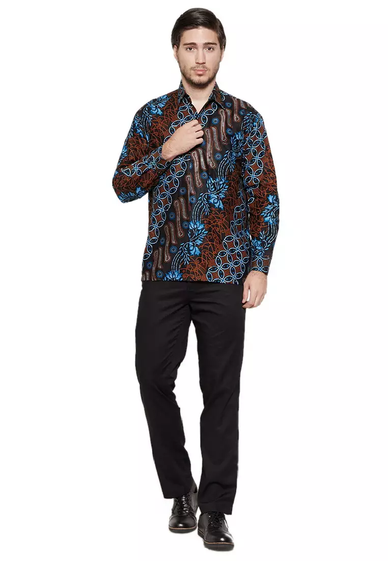 Seno Kemeja Batik Exclusive Premium Pria Casual Modern Lengan Panjang