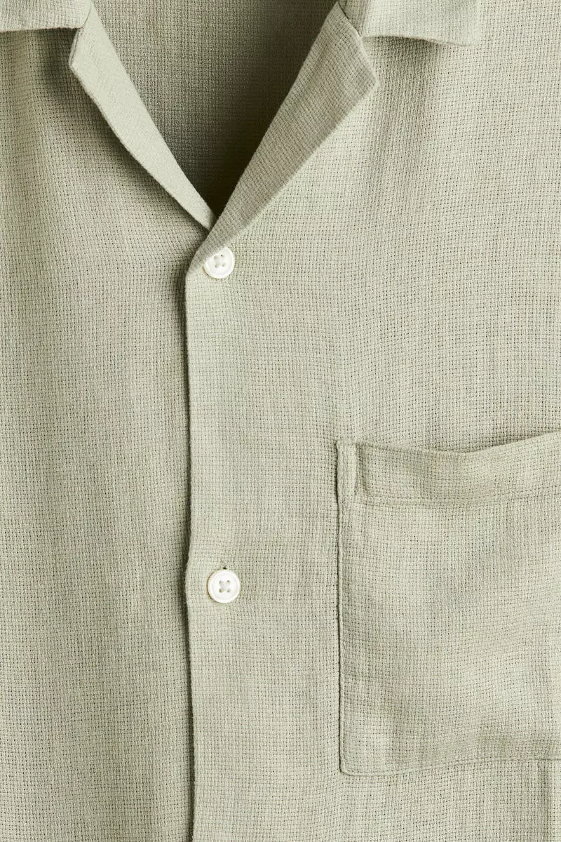 Regular Fit Linen-blend resort shirt