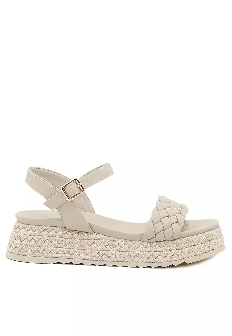 Discount on Twenty Eight Shoes  shoes - SKU: Woven Strap Mid Heel Sandals Alm238-2