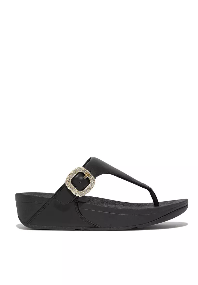 Buy FitFlop FitFlop LULU Crystal-Buckle Leather Toe-Post Sandals