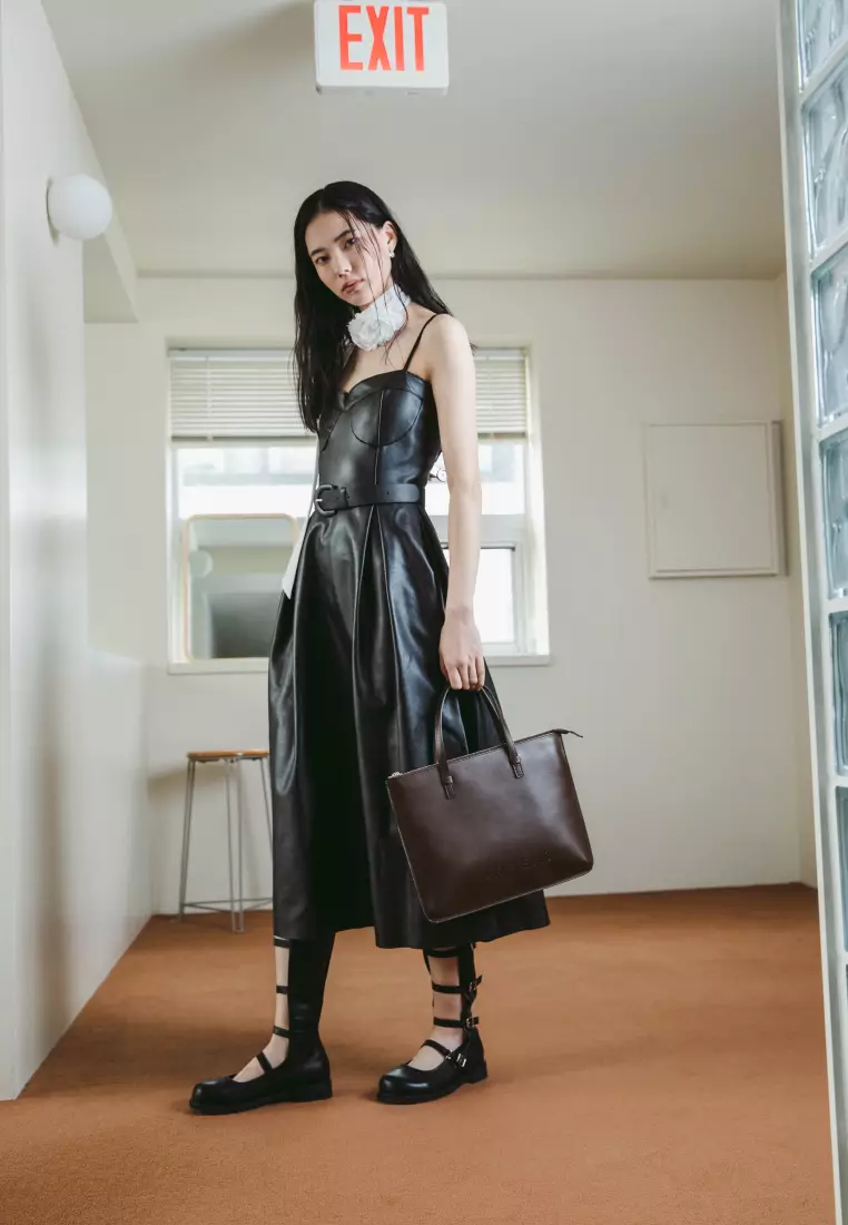 ALEX 13 Vegan Leather Crossbody Bag Mocha Brown