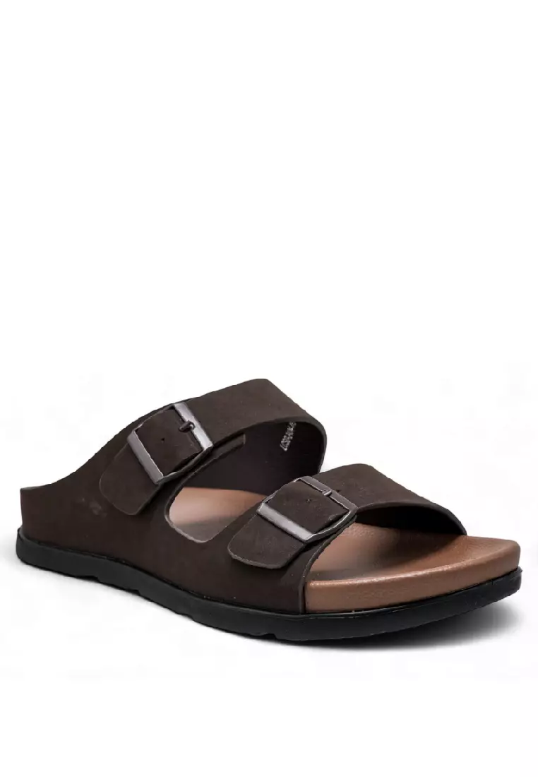 Men Slip On Faux Leather Classic Casual Sandals - 240441246
