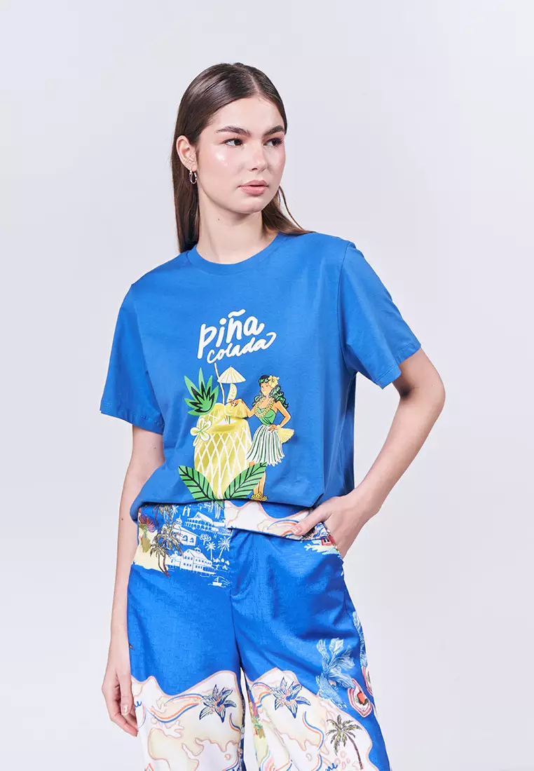 Summer Tees 2025 Piña Short Sleeve Shirt Top