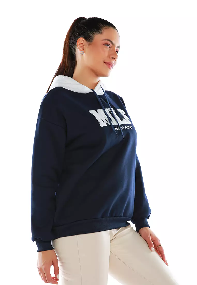 Buy London Rag Navy MILF (Man I Love Friday) embroidered hoodie 2023 Online  | ZALORA Philippines