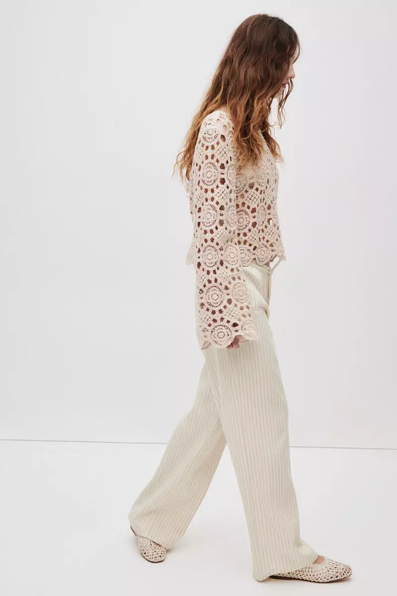 Denim pull-on trousers