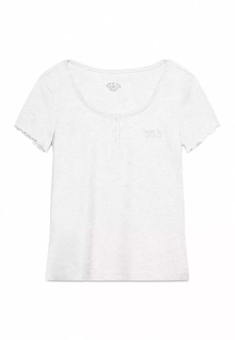 Grey Cotton Short Sleeve T-Shirt