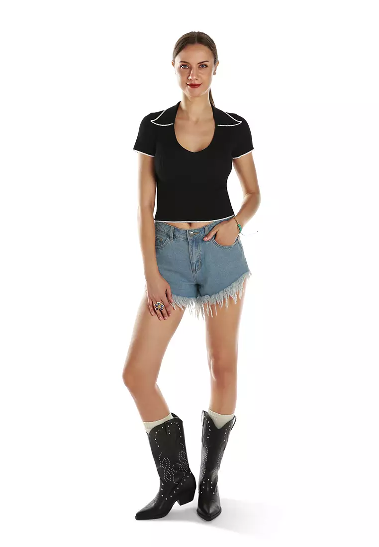 Kaos Polo Leher Sendok Dalam