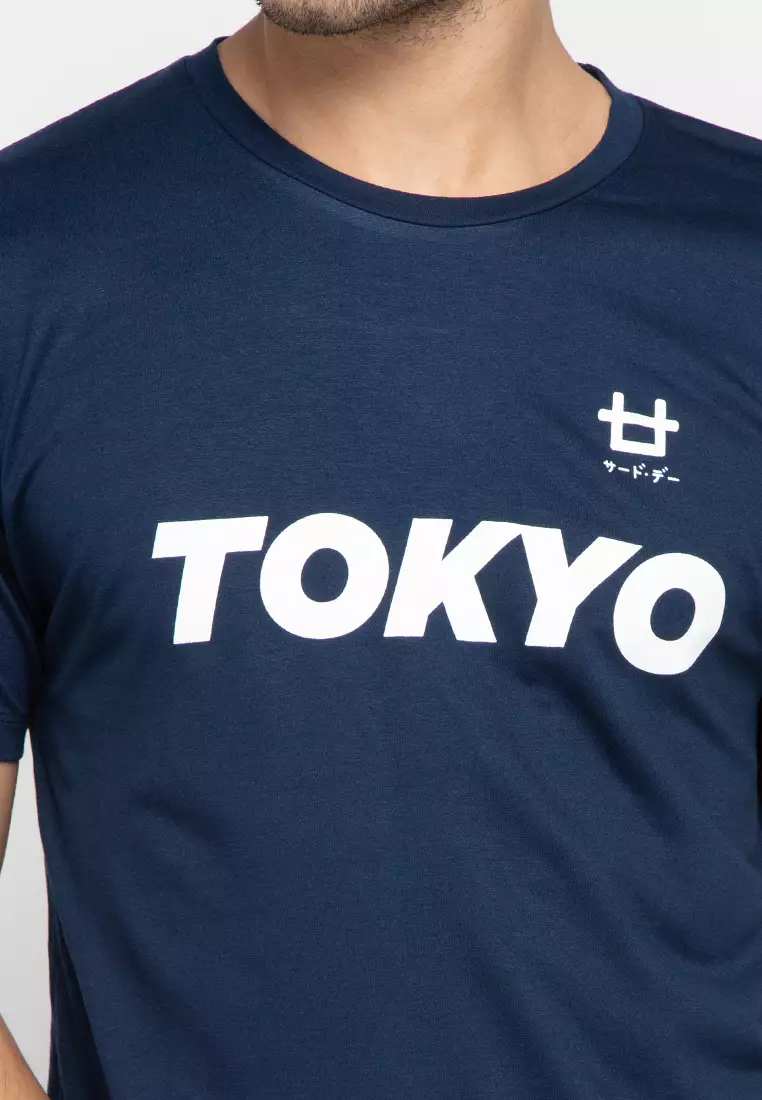 MTF88 Tokyo Logo Navy Kaos Pria