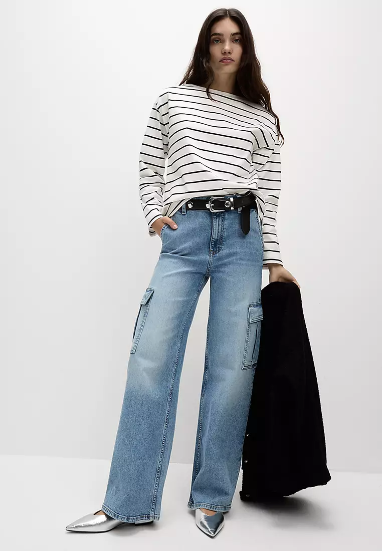 Pure Cotton Oversized Striped Top
