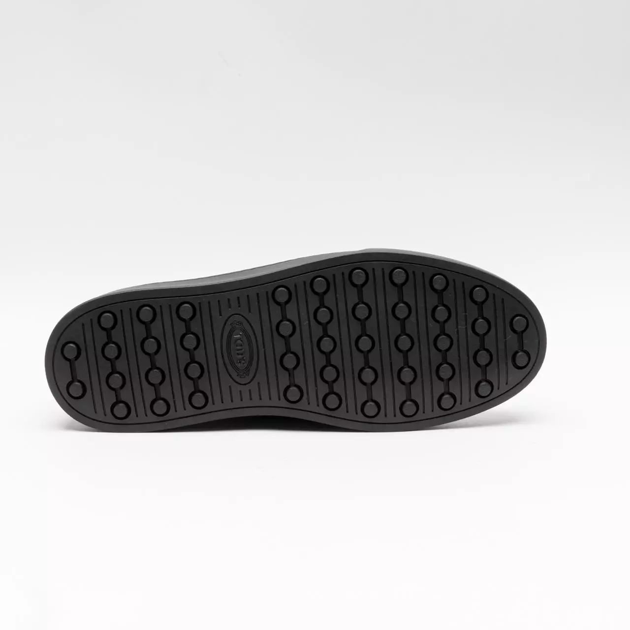 T Logo Debossed Leather Slip-Ons Loafers Black