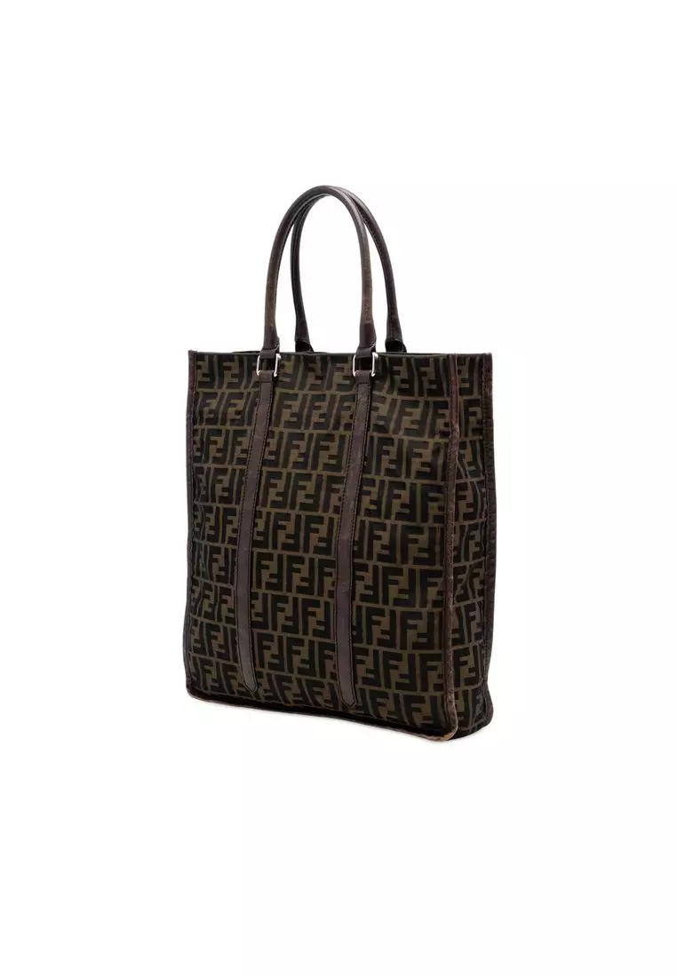 Pre-Loved Fendi Zucca Canvas Vertical Tote