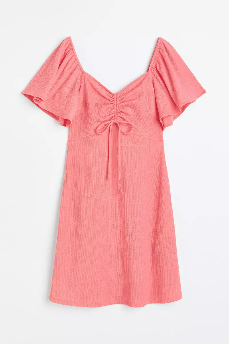 Buy H&M Crinkled drawstring-detail dress 2023 Online | ZALORA