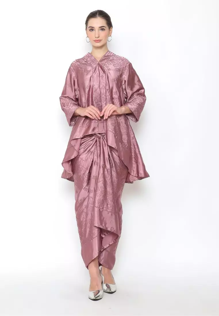 Rinjanie Batik x Senorita - Blouse Kalong Kerah Bordir - Rok lilit Bordir  - Setelan Blouse dan Rok Lilit - Setelan Bordir - Set Baju Muslim - KKRC - UG
