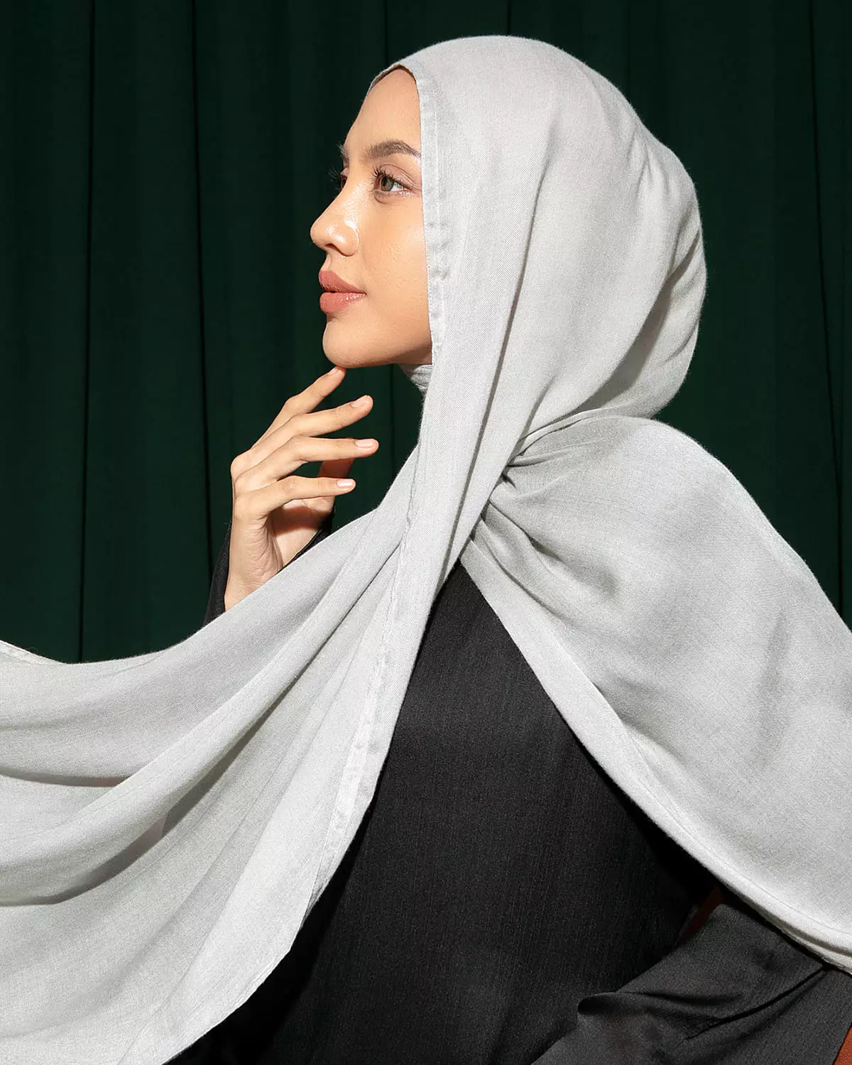 Viscose Pashmina Nour Shawl Grey Green NEW