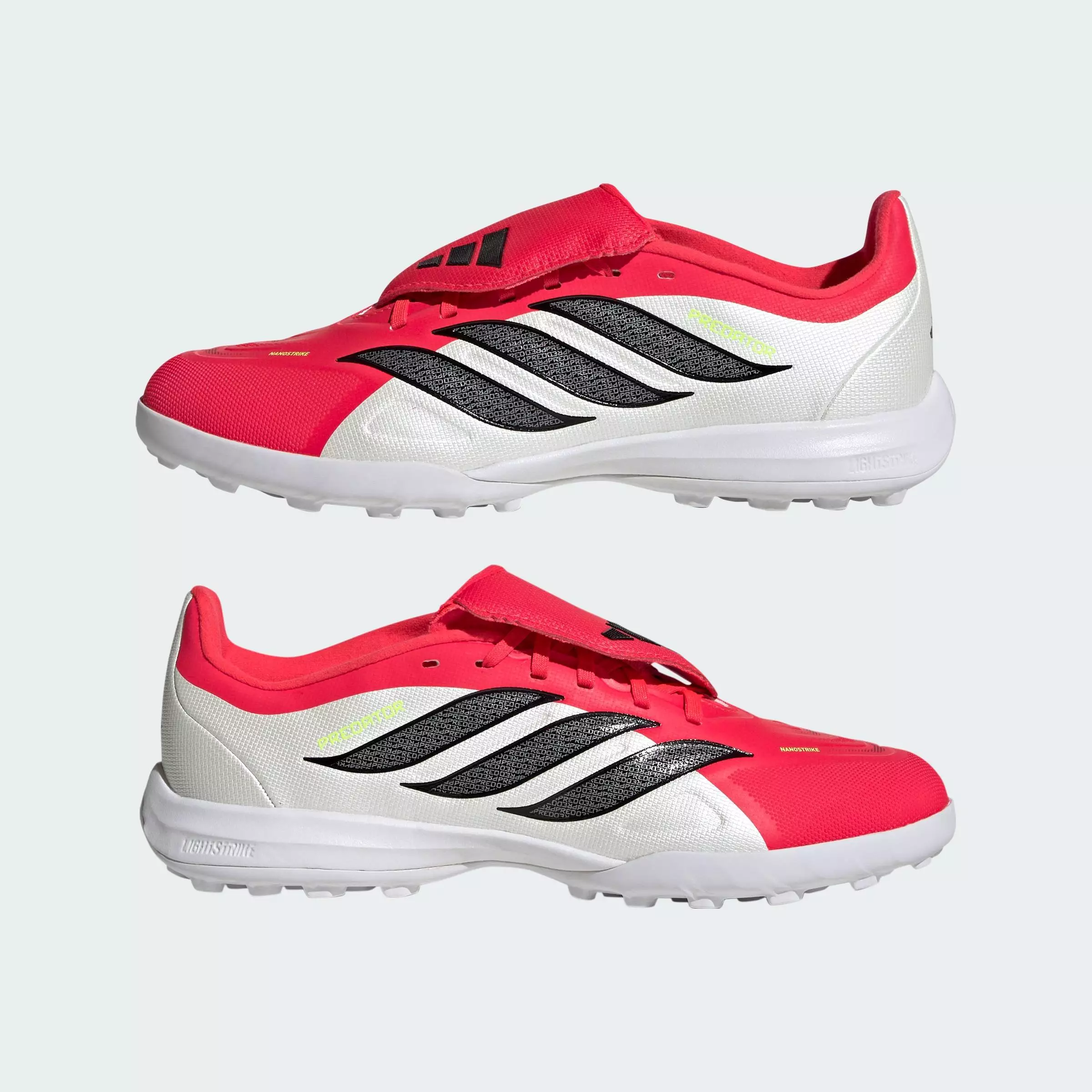 Football PREDATOR LEAGUE Fold-Over Tongue Turf Football Shoes Kids Unisex Red JR7917