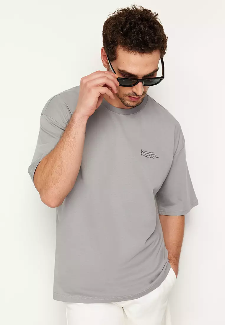 Minimal Text Printed T-Shirt