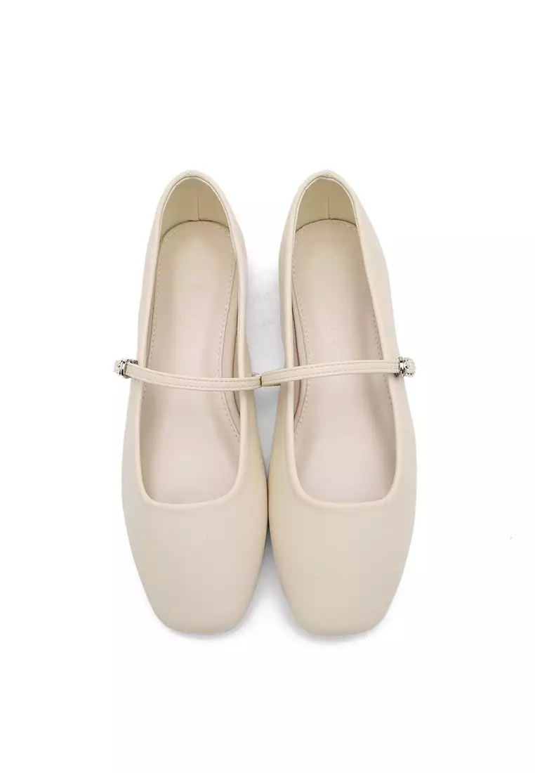 Nhibre Maryjane Flats (1cm) - Ivory