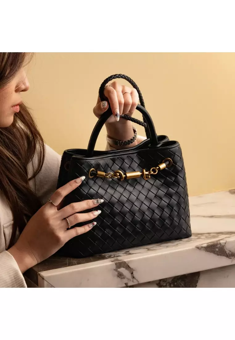 Verona Woven Hand Bag Black