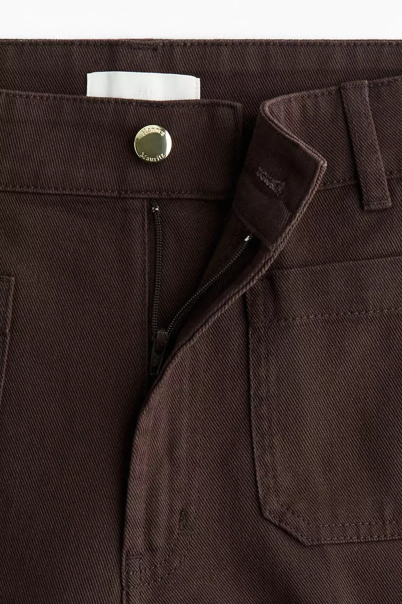 Wide twill trousers