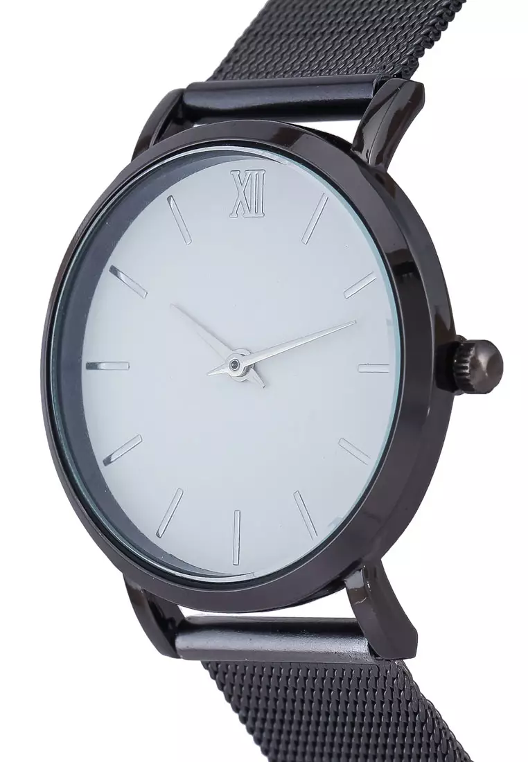 White face watch 2025 with black strap