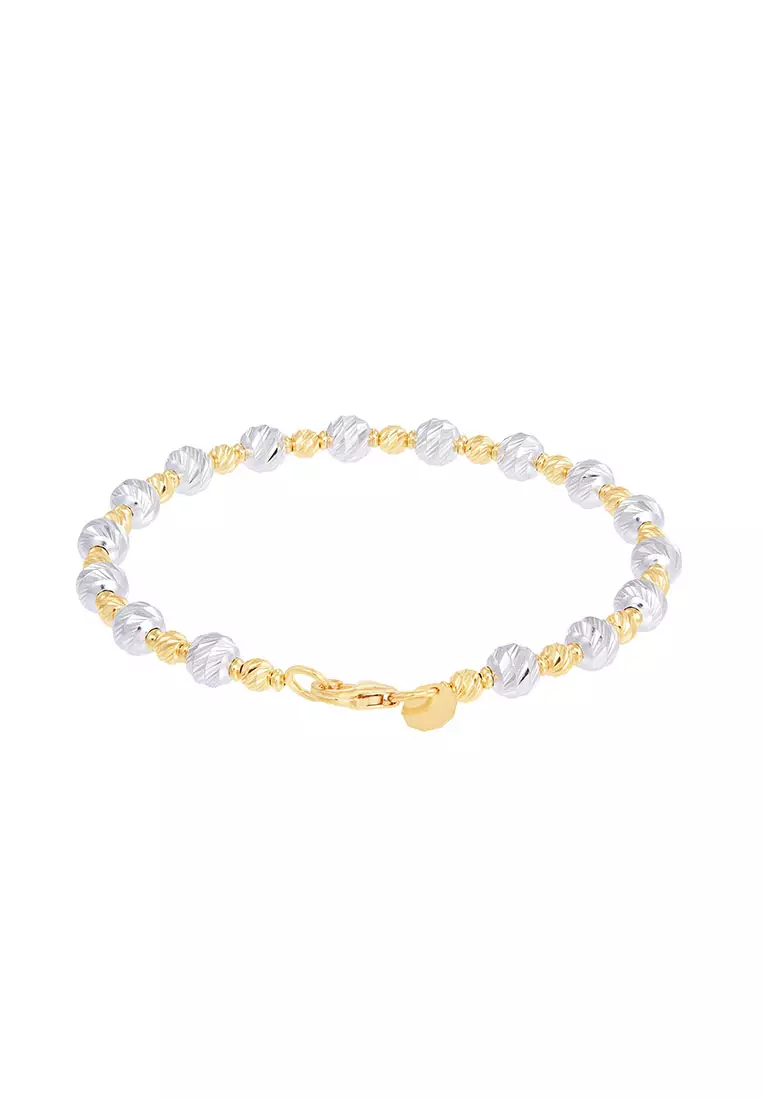 Buy HABIB HABIB Oro Italia Harlow White and Yellow Gold Bracelet, 916