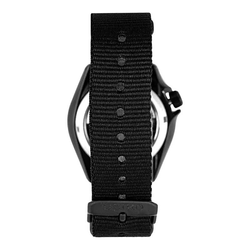 Jam Tangan Pria Seiko 5 Sports SRPE69K1 SKX Street Style Black Dial Black Nylon Strap
