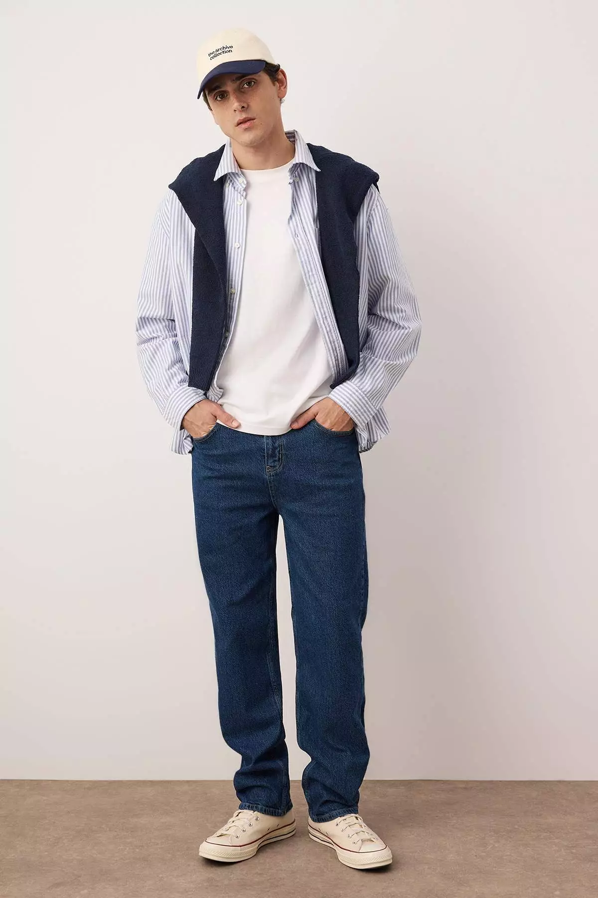 Navy Blue Baggy/90'S Straight Fit Jeans Baggy Jeans Tmnss24Je00012