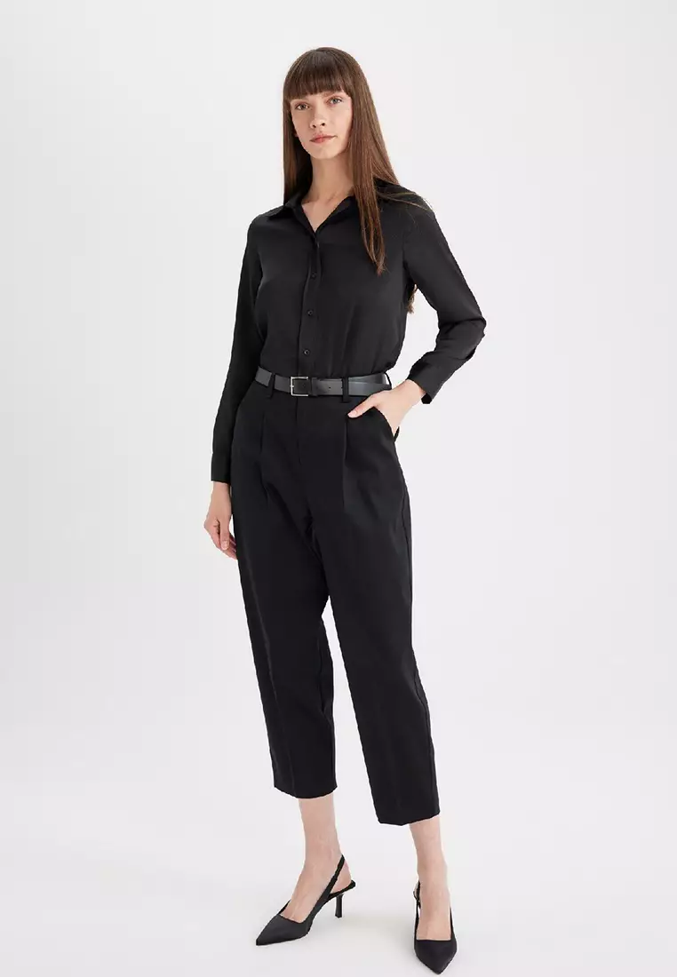 Belted Cropped Trousers