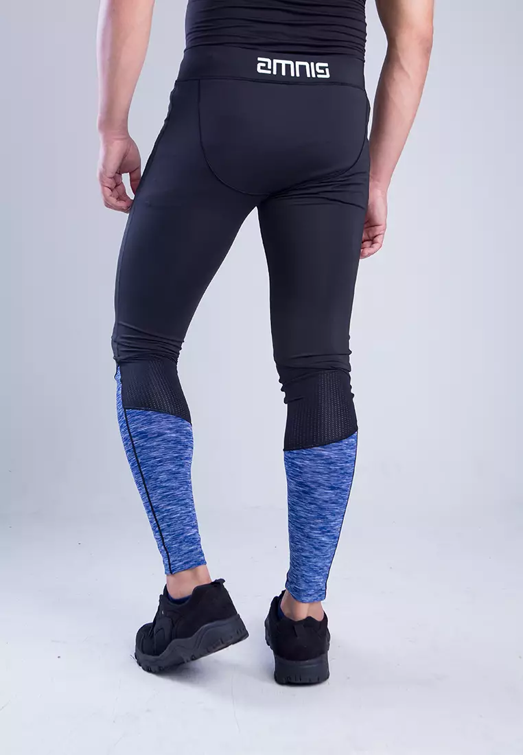 Amnig Men Ardor Compression Long Pants (Black/Blue/Pink)