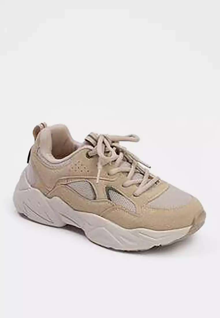 Beige Contrast Comfortable Sole Chunky Women's Sports Shoes Takaw26Sn00023