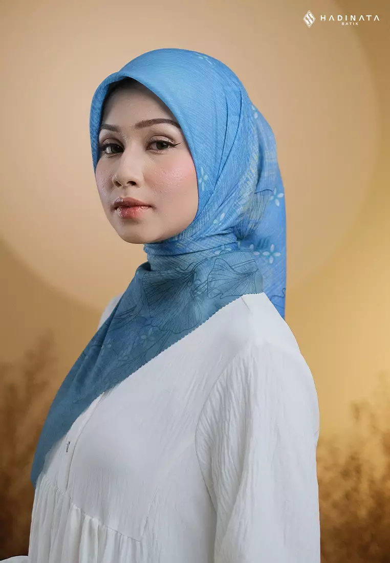 Hadinata Batik Hijab Premium Harmony Blue