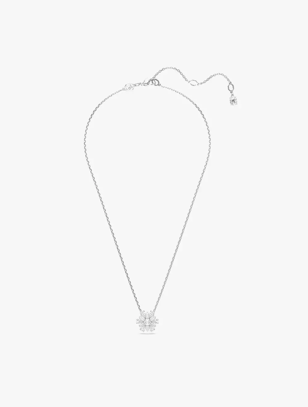 Idyllia Pendant, Mixed Cuts, Snowflake, White, Rhodium Plated - White