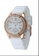 EGLANTINE 金色 EGLANTINE® Vanessa 女士鍍玫瑰金精鋼石英手錶，表面鑲有白色橡膠錶帶上的水晶 4B549ACB4F625CGS_1