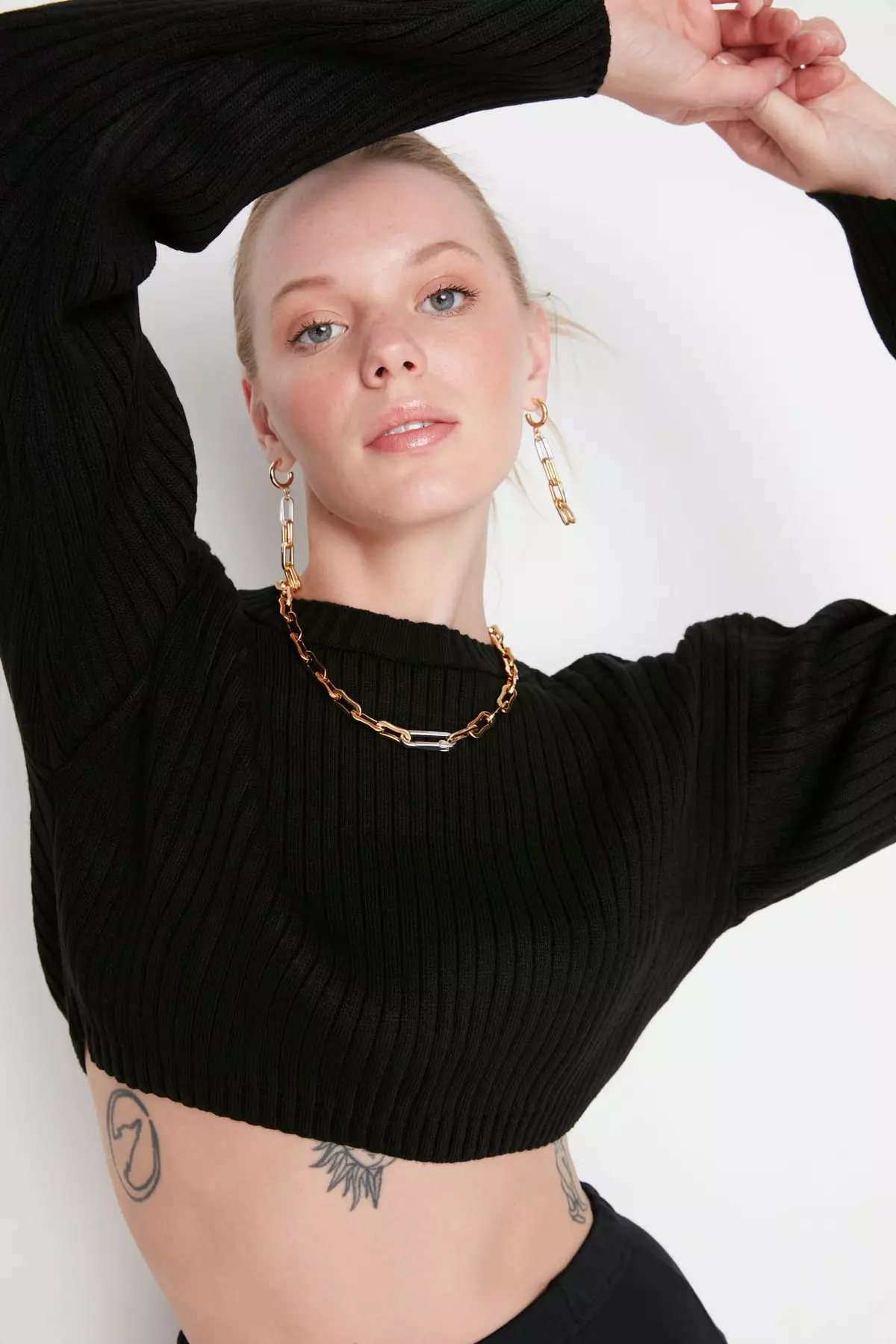 Long sleeve crop top jumper cheap