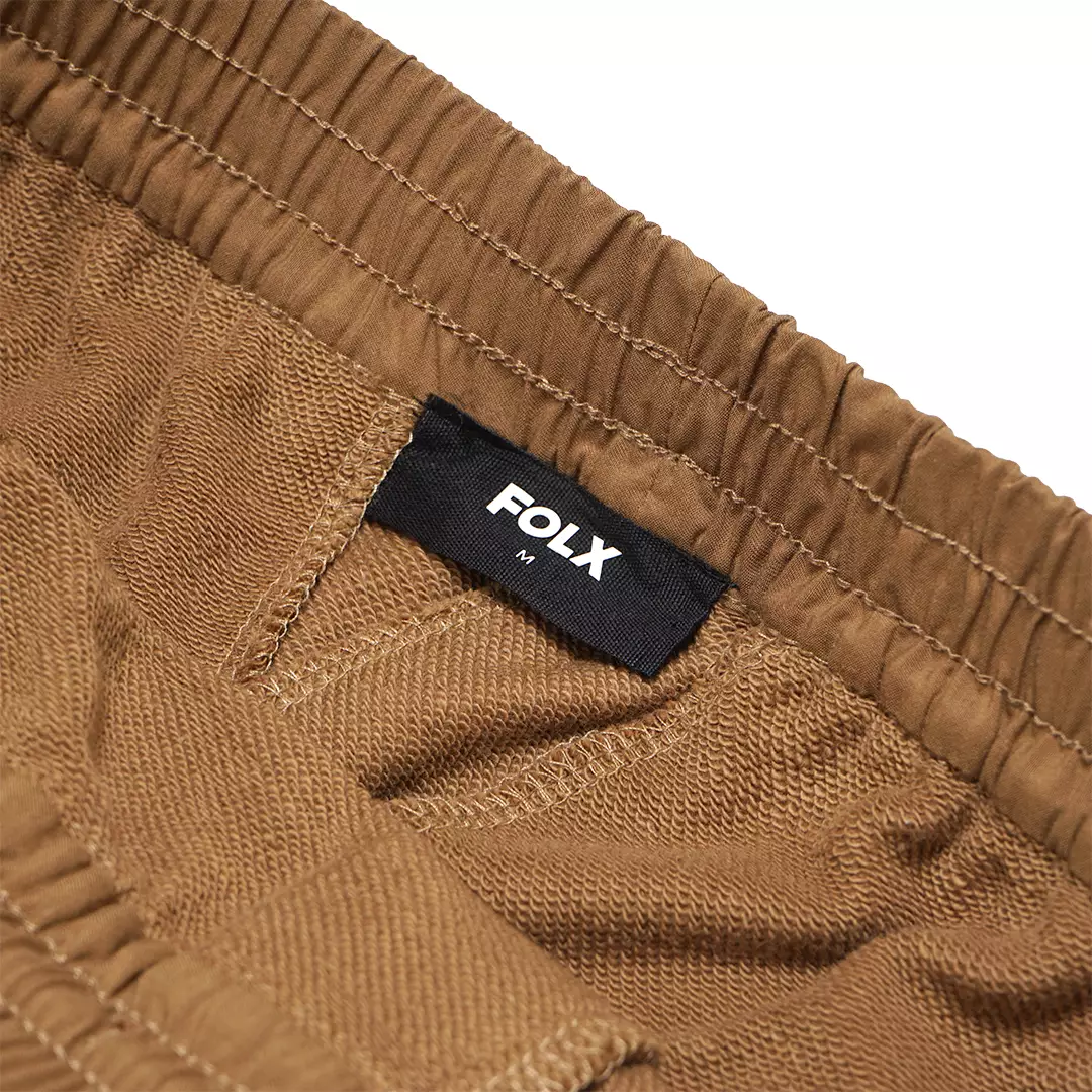 French Terry Black Drawstring Jogger Pants Brown