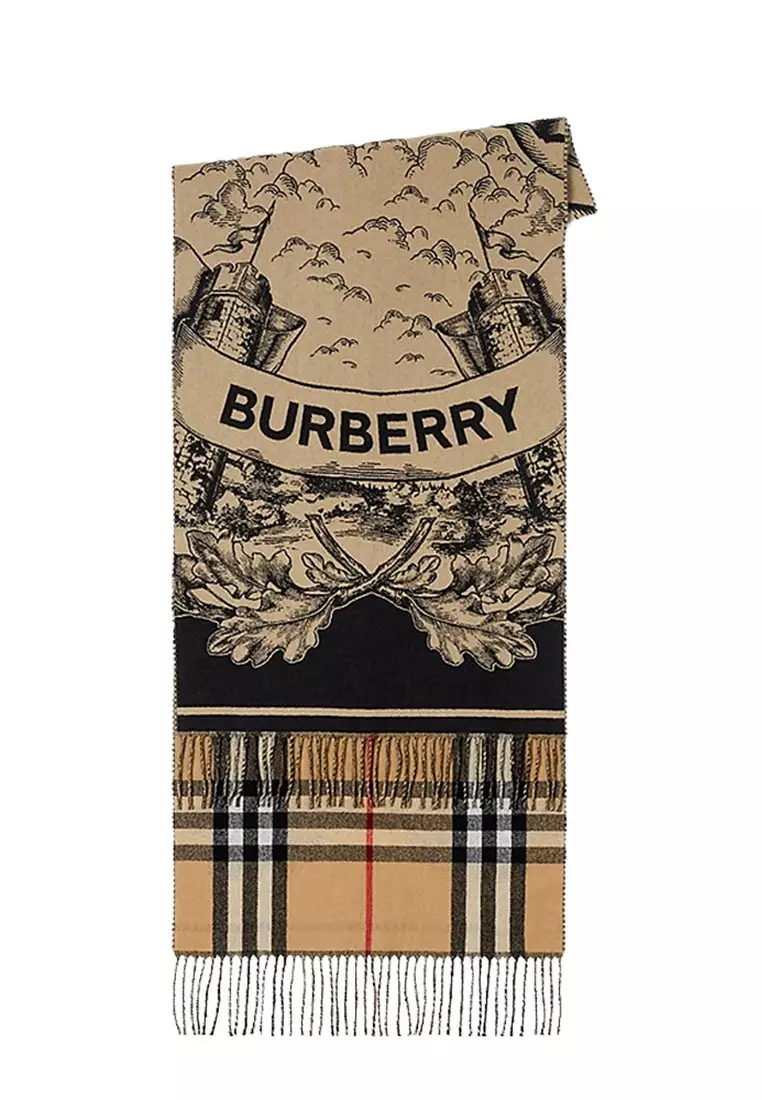 Check Cashmere Reversible Scarf in Archive beige | Burberry® Official
